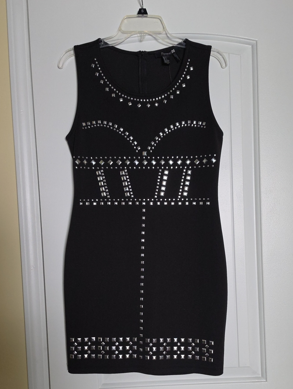 Forever 21 Black Studded Sleeveless Mini Dress